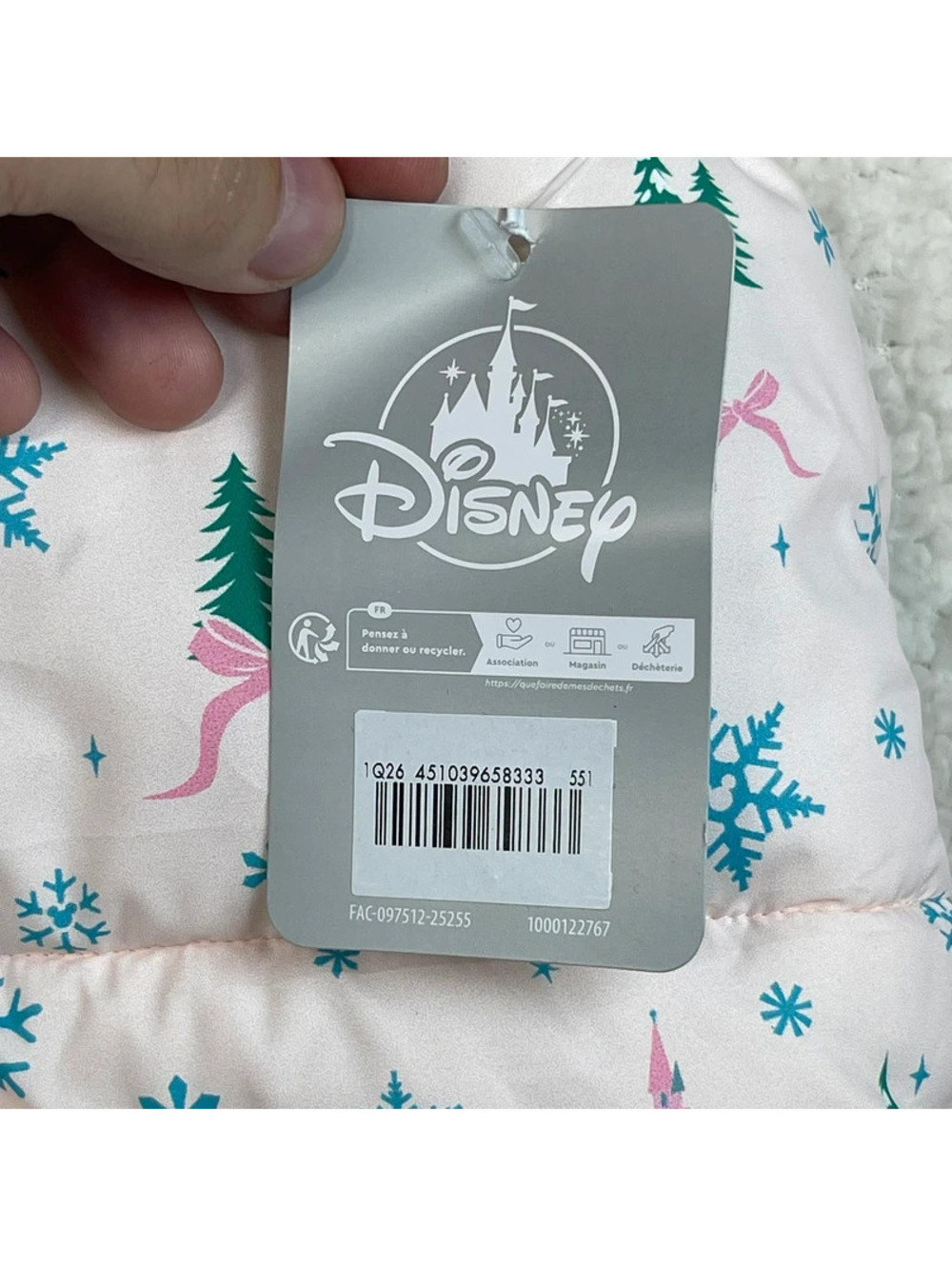 Disney Pink Princess Castle Snowflake Puffer Jacket Girls 3X NWT - Picture 5 of 7